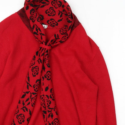 Hand to Hand Womens Red Roll Neck Acrylic Pullover Jumper Size S