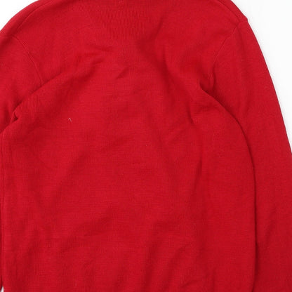 Hand to Hand Womens Red Roll Neck Acrylic Pullover Jumper Size S