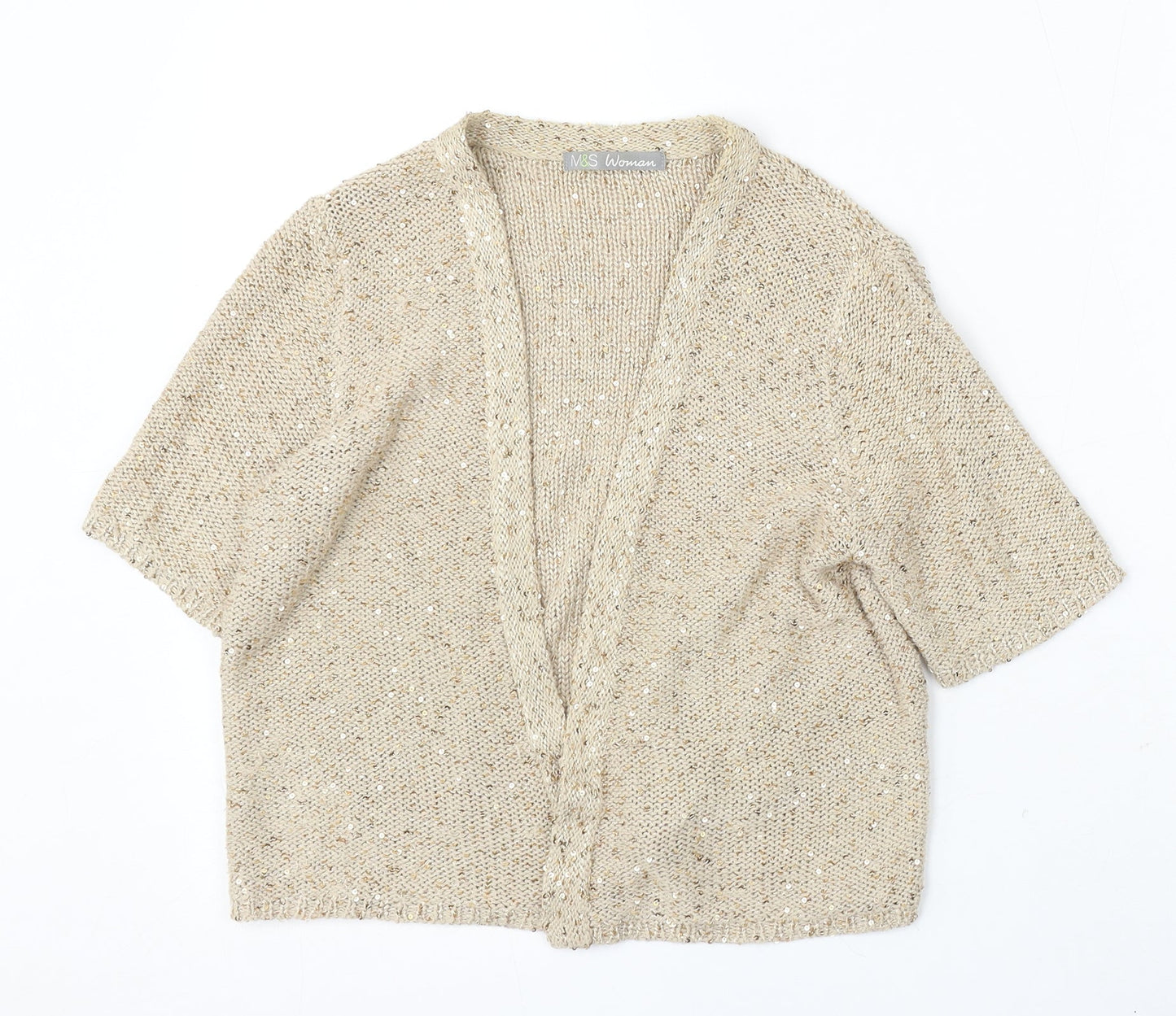 Womens UK Size S Marks and Spencer Beige Cardigan Jumper