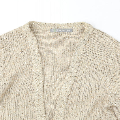 Womens UK Size S Marks and Spencer Beige Cardigan Jumper