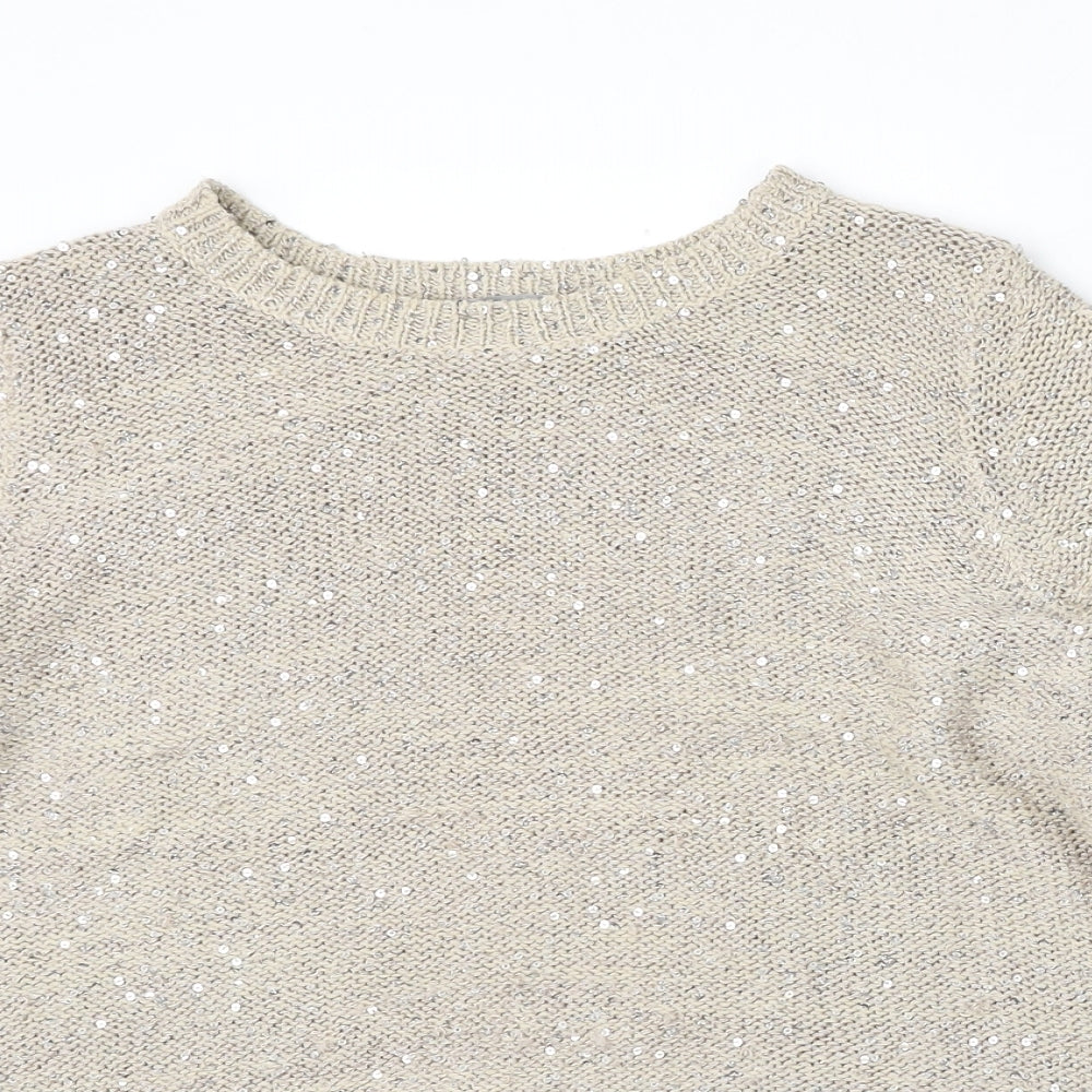Womens UK Size 14 Marks and Spencer Beige Pullover Jumper