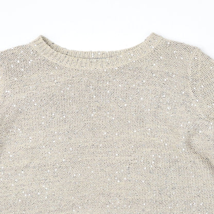 Womens UK Size 14 Marks and Spencer Beige Pullover Jumper