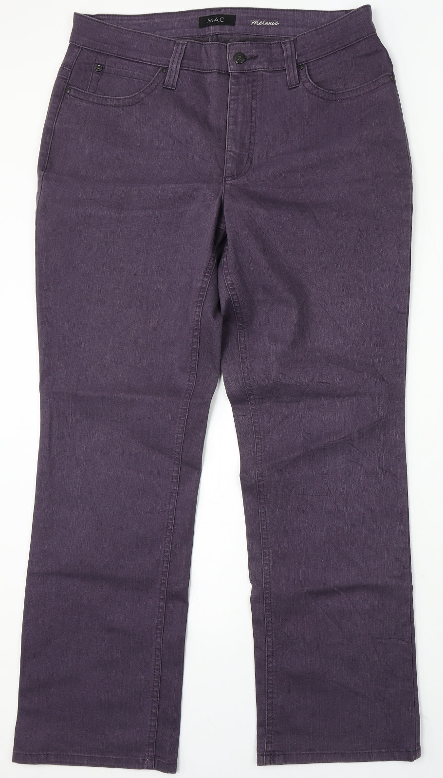 MAC Womens Purple Cotton Bootcut Jeans Size 36 L31 in Regular Button