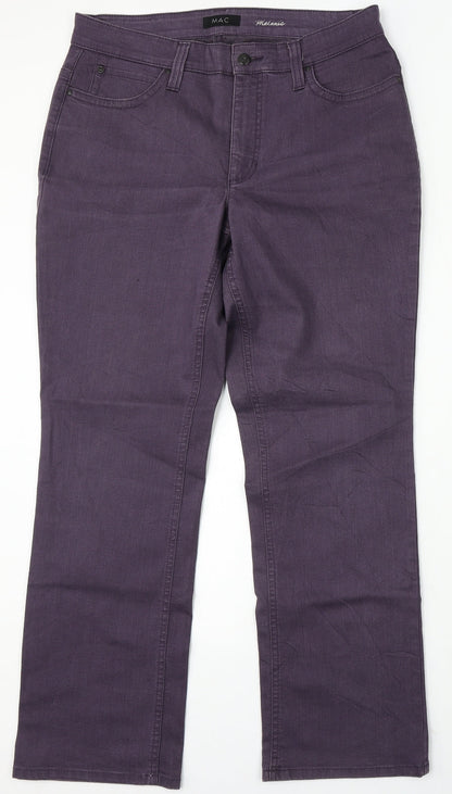 MAC Womens Purple Cotton Bootcut Jeans Size 36 L31 in Regular Button