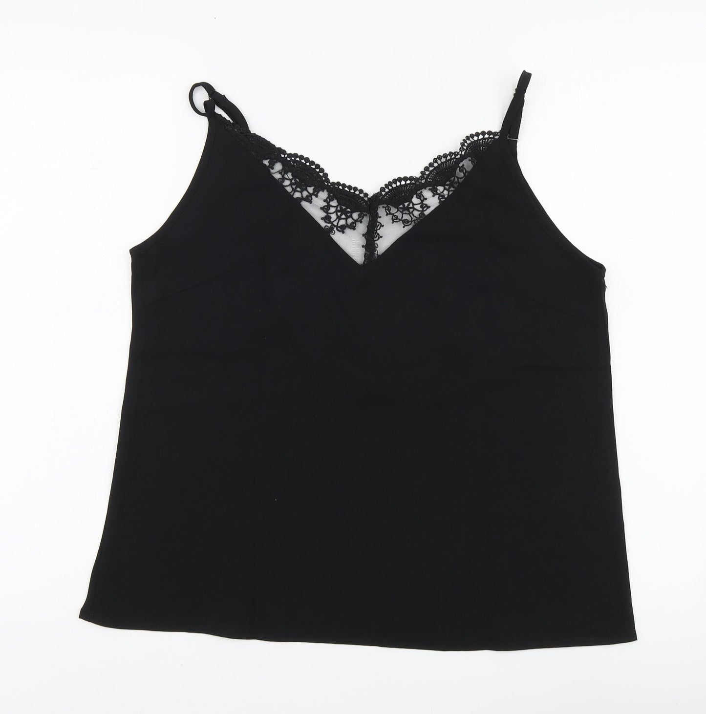 SheIn Womens Black Polyester Basic Blouse Size M V-Neck