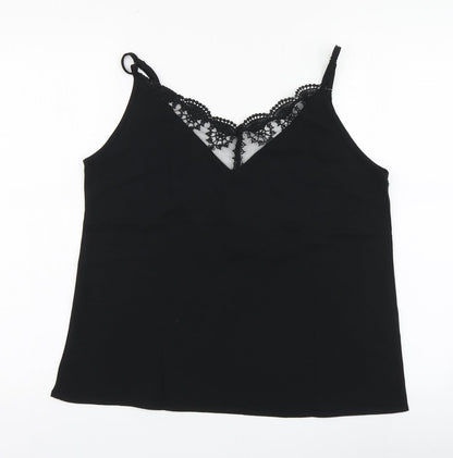 SheIn Womens Black Polyester Basic Blouse Size M V-Neck