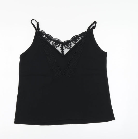 SheIn Womens Black Polyester Basic Blouse Size M V-Neck