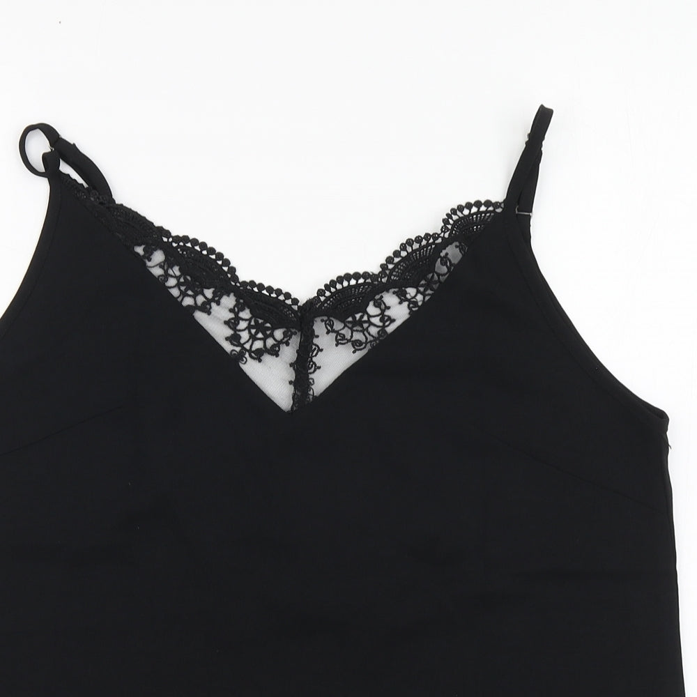 SheIn Womens Black Polyester Basic Blouse Size M V-Neck