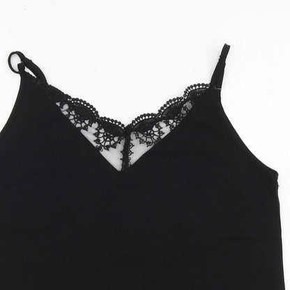 SheIn Womens Black Polyester Basic Blouse Size M V-Neck