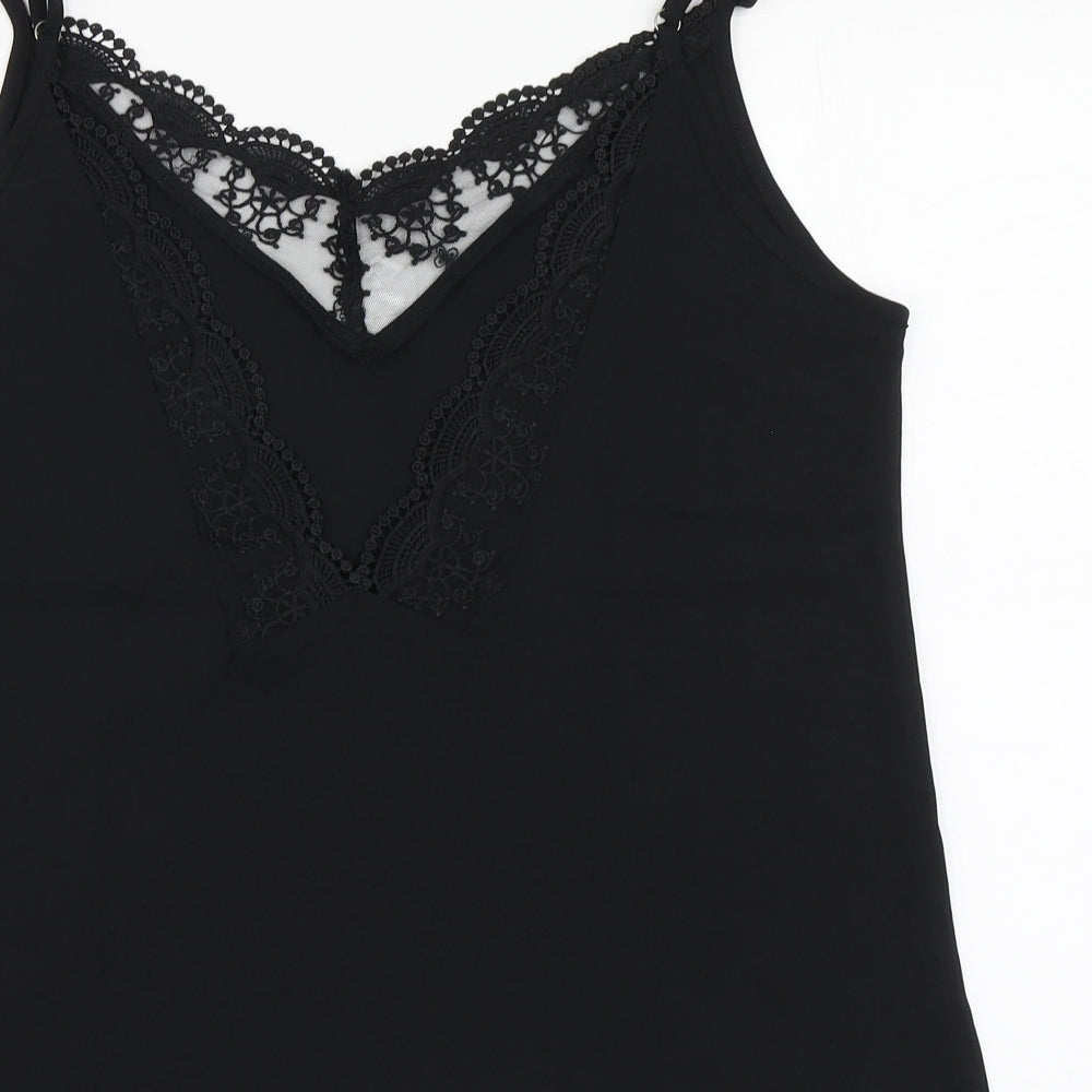 SheIn Womens Black Polyester Basic Blouse Size M V-Neck