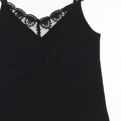 SheIn Womens Black Polyester Basic Blouse Size M V-Neck