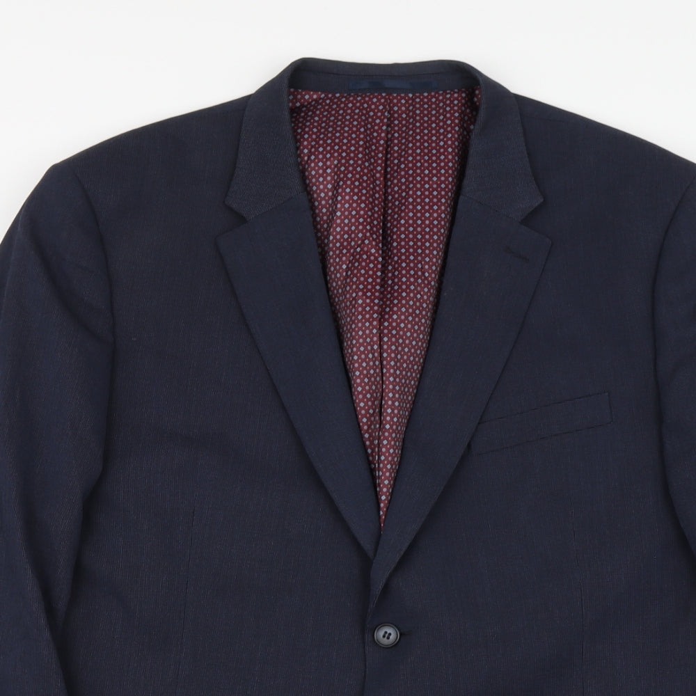 Mens UK Size XL Brook Taverner Regular Blue Suit Jacket