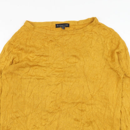 F&F Womens Yellow Round Neck Acrylic Pullover Jumper Size 12