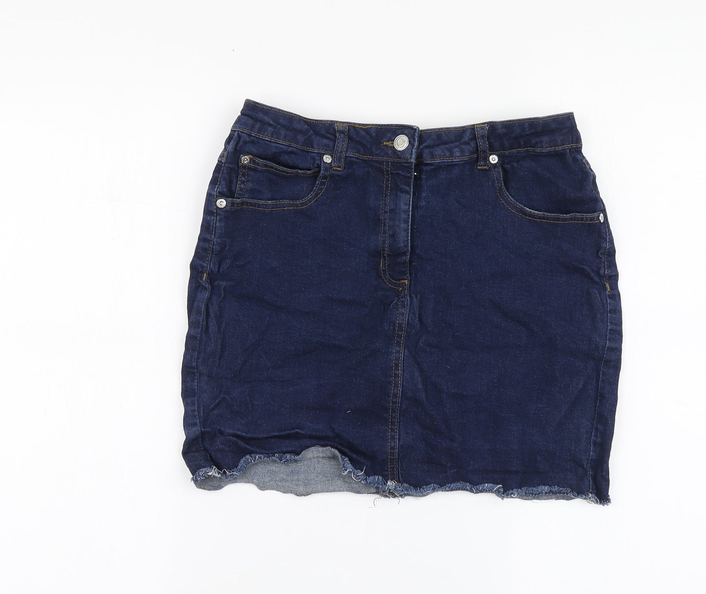 Parisian Womens Blue Cotton Mini Skirt Size 12