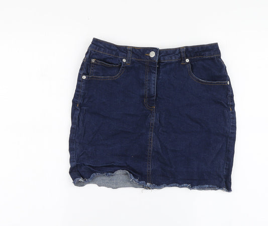 Parisian Womens Blue Cotton Mini Skirt Size 12