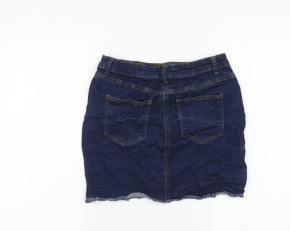 Parisian Womens Blue Cotton Mini Skirt Size 12