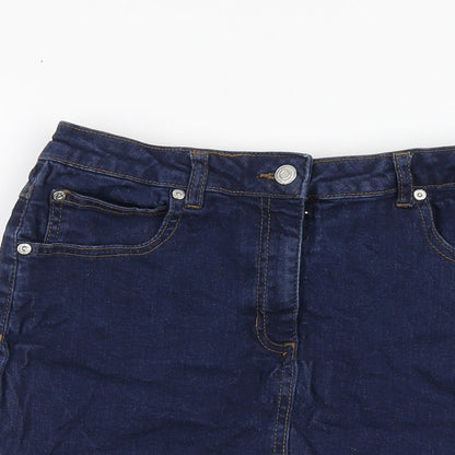 Parisian Womens Blue Cotton Mini Skirt Size 12