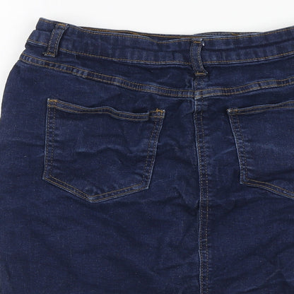 Parisian Womens Blue Cotton Mini Skirt Size 12