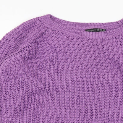 Atmosphere Womens Purple Round Neck Acrylic Pullover Jumper Size 10