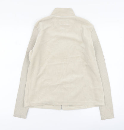 Per Una Womens Beige Polyester Full Zip Hoodie Size M