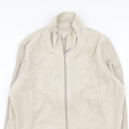 Per Una Womens Beige Polyester Full Zip Hoodie Size M