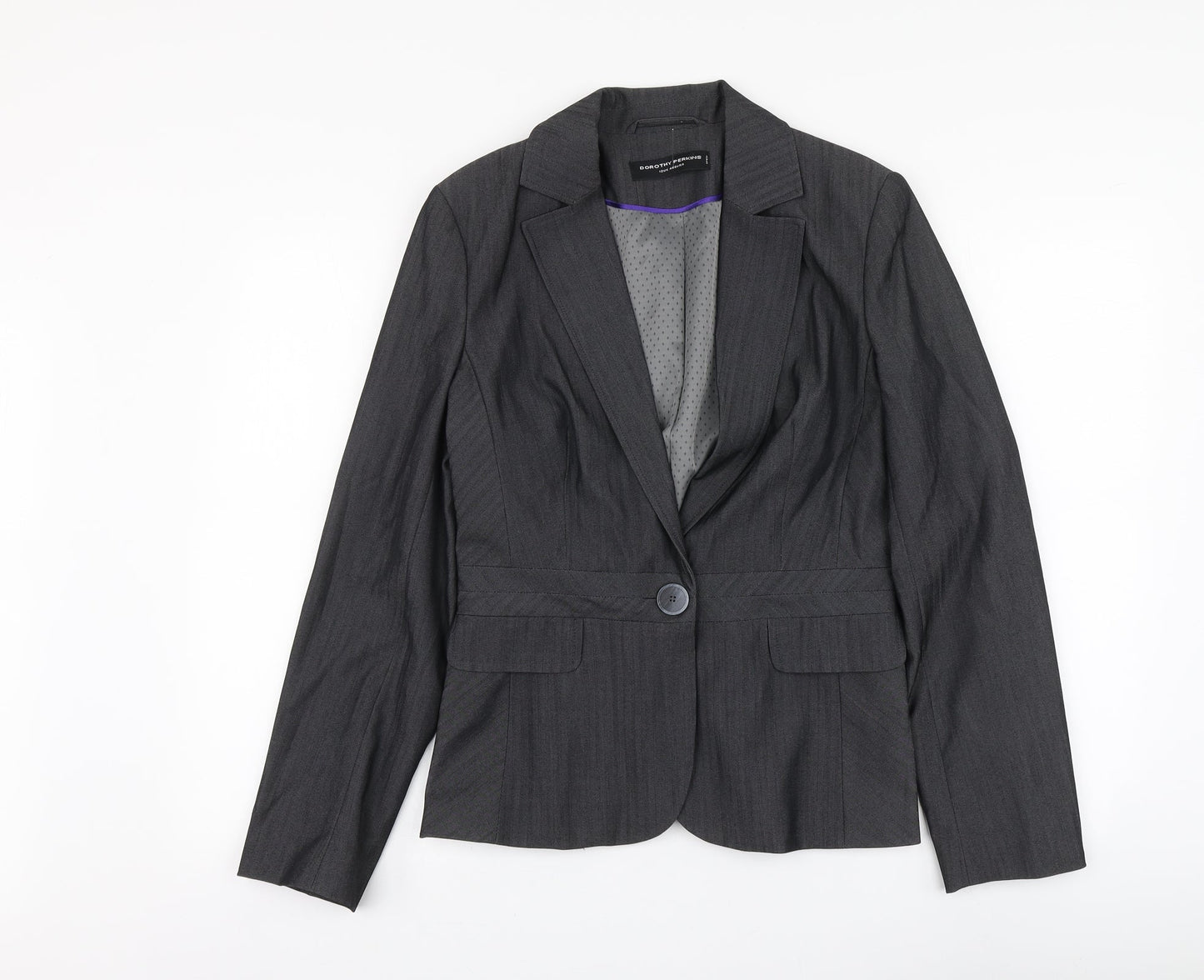 Dorothy Perkins Womens Grey Polyester Jacket Suit Jacket Size 12
