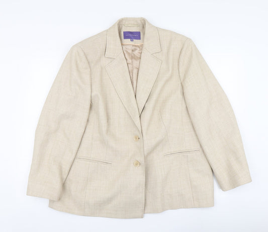 Autonomy Womens Beige Polyester Jacket Suit Jacket Size 20