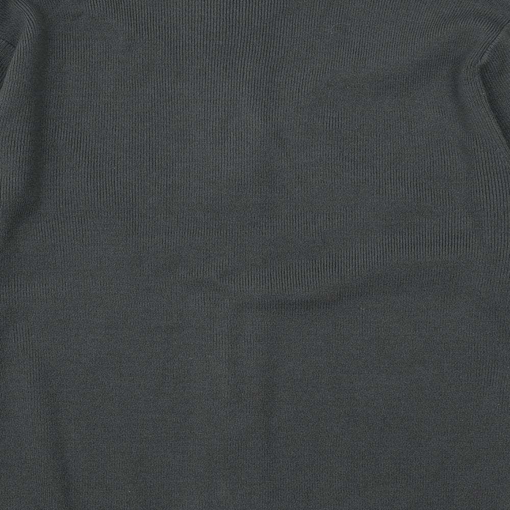 Simon Clark Mens Green High Neck Acrylic Full Zip Jumper Size M