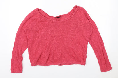 Womens UK Size 10 Topshop Pink Pullover Jumper