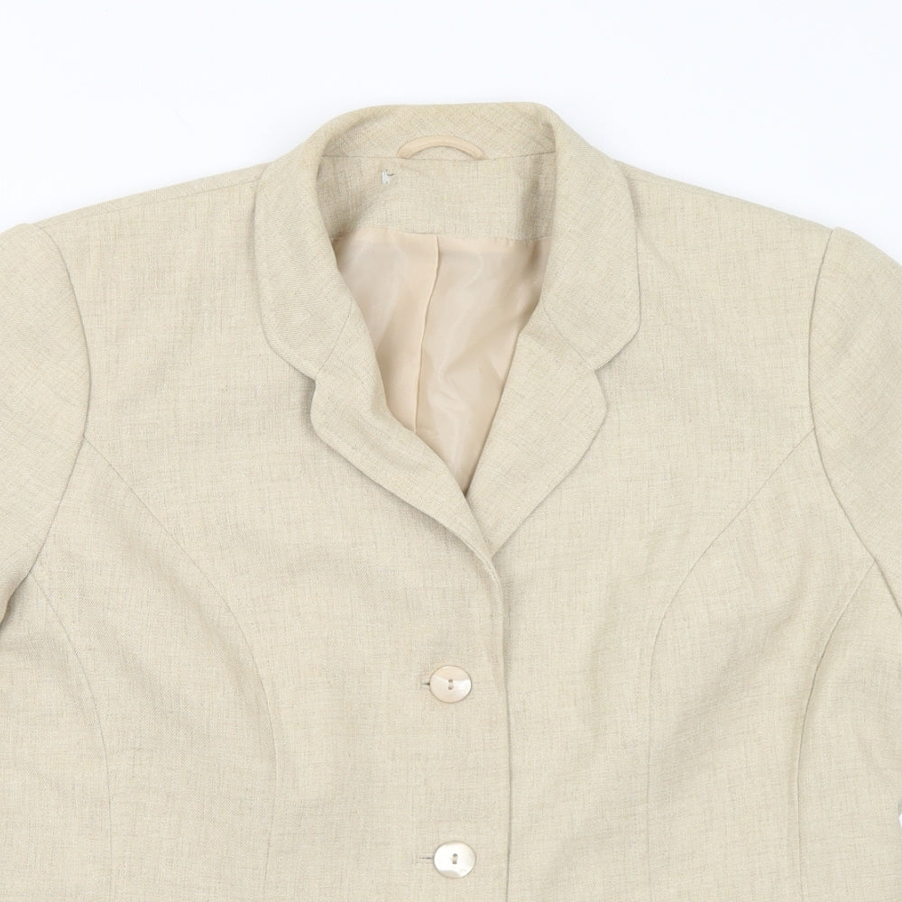 Womens UK Size 14 Preworn Regular Beige Suit Jacket