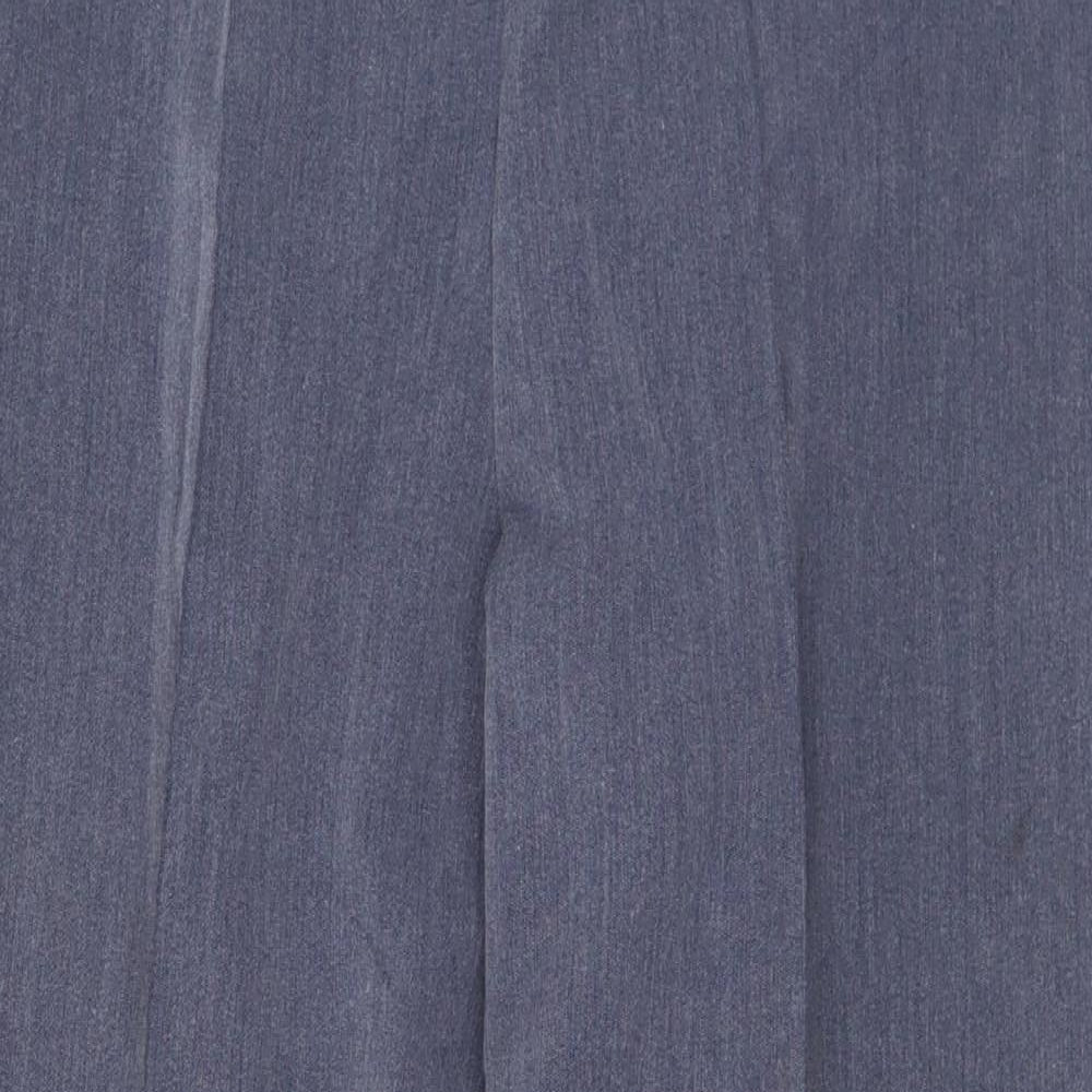 Classic Womens Blue Polyester Trousers Size 14 L27 in Regular