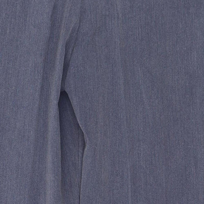 Classic Womens Blue Polyester Trousers Size 14 L27 in Regular