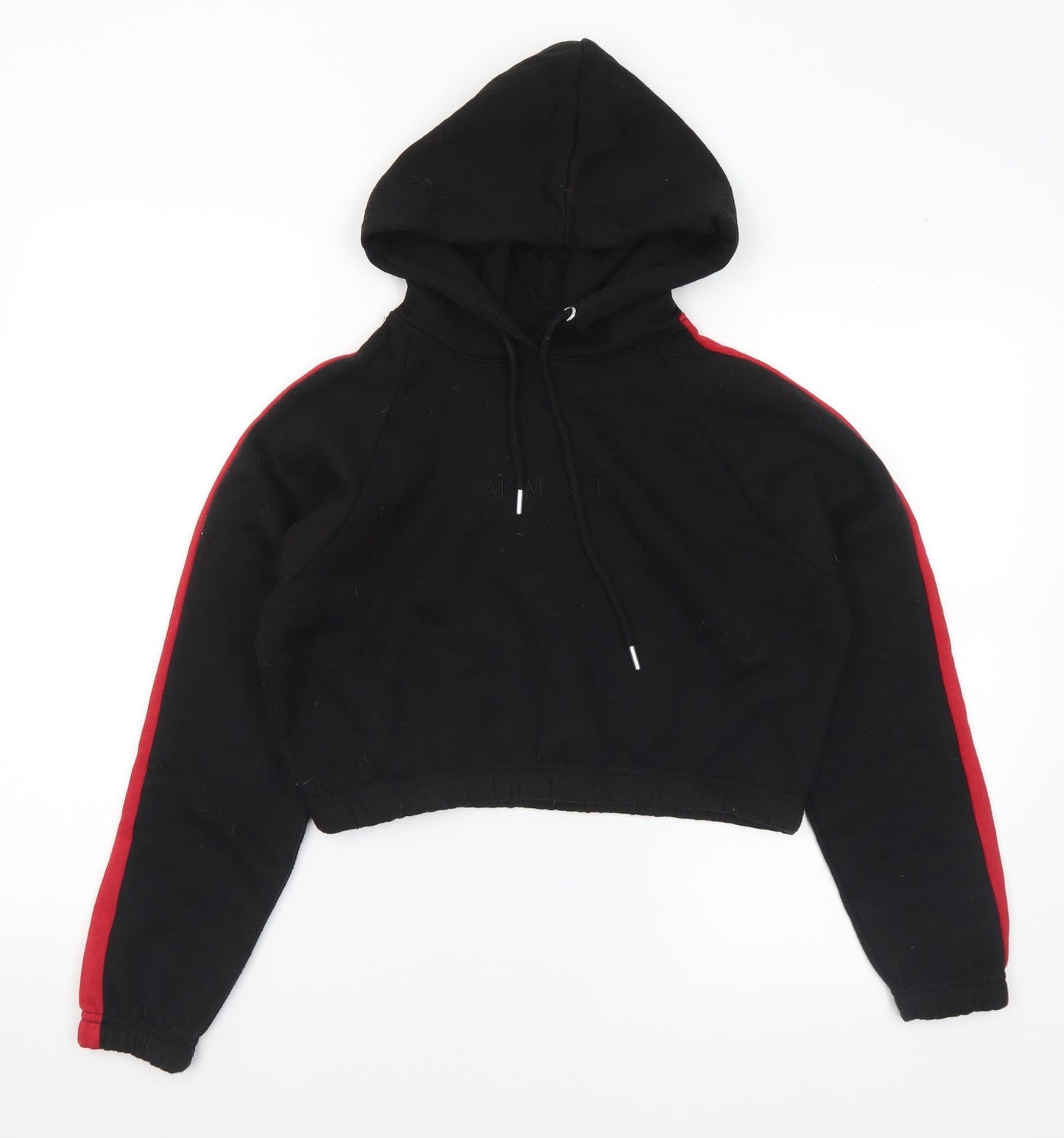 Boohoo Womens Black Cotton Pullover Hoodie Size 8