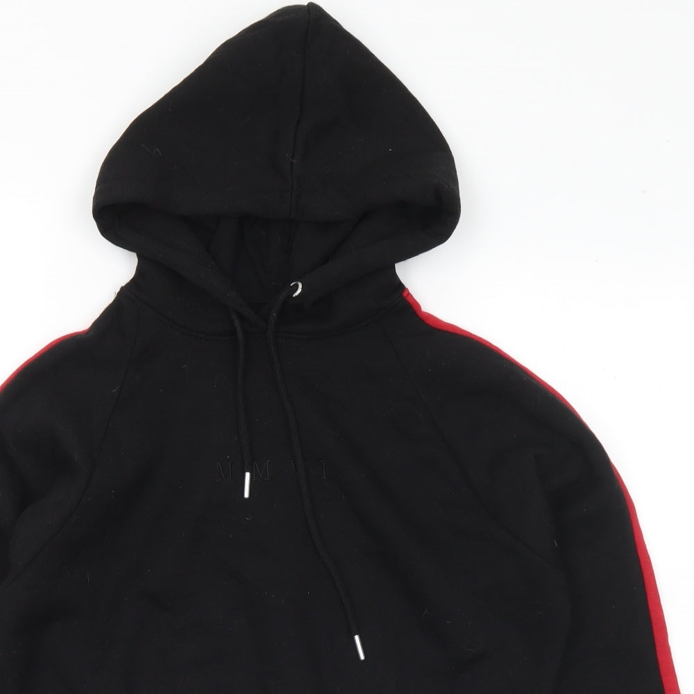 Boohoo Womens Black Cotton Pullover Hoodie Size 8