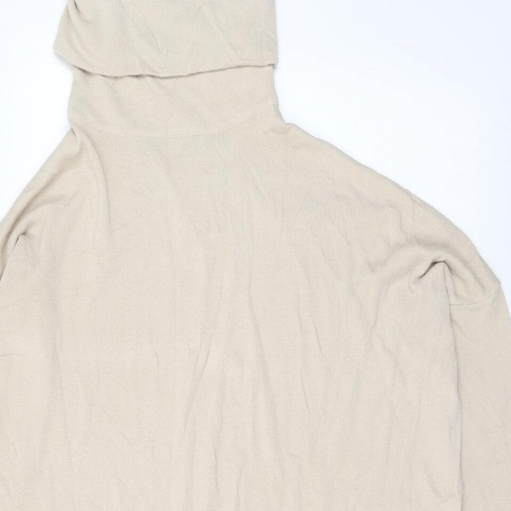 Laetitia Mem Womens Beige Roll Neck Rayon Pullover Jumper Size M - M/L