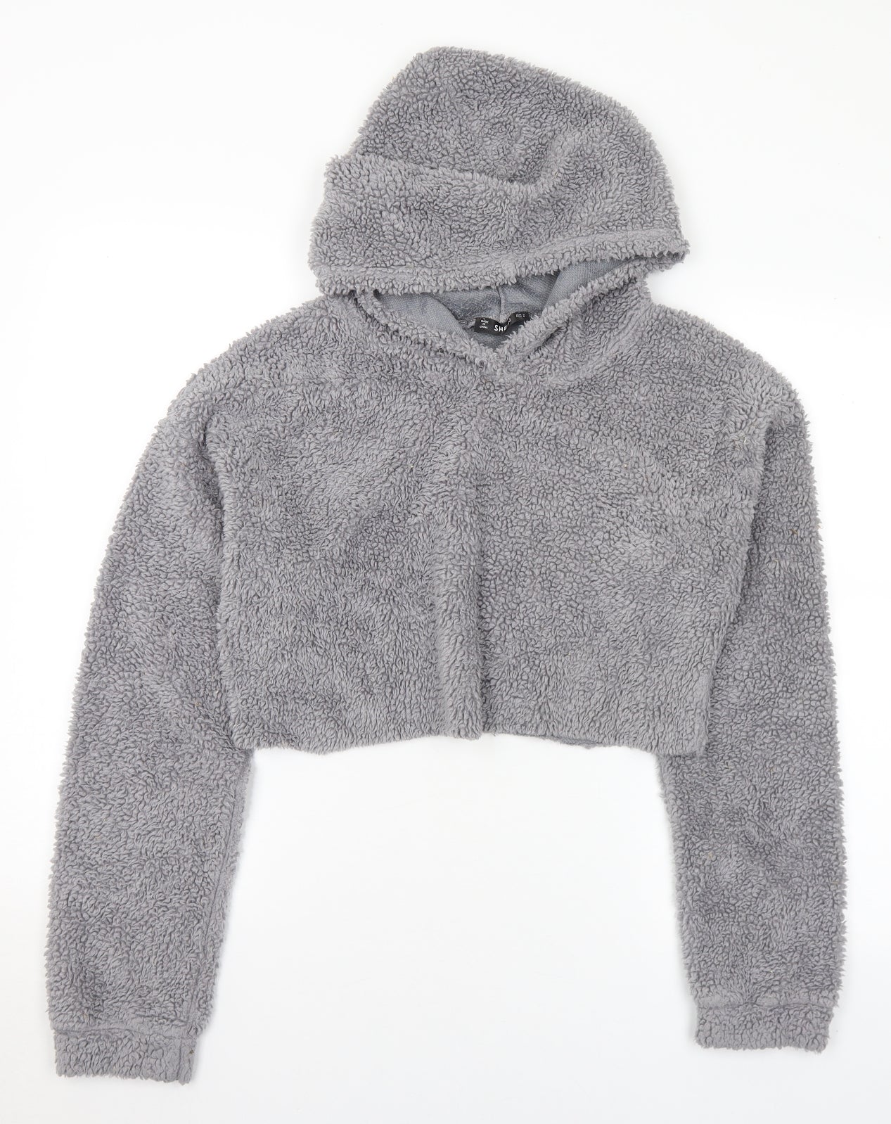 SheIn Womens Grey Polyester Pullover Hoodie Size S