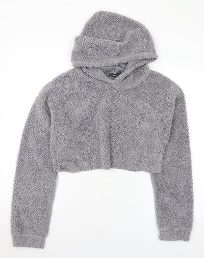 SheIn Womens Grey Polyester Pullover Hoodie Size S