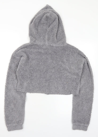 SheIn Womens Grey Polyester Pullover Hoodie Size S