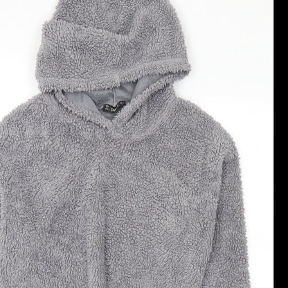 SheIn Womens Grey Polyester Pullover Hoodie Size S