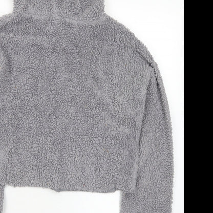 SheIn Womens Grey Polyester Pullover Hoodie Size S