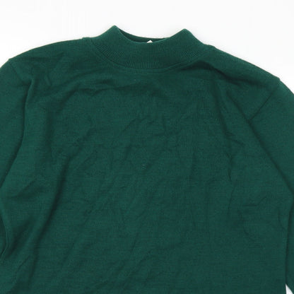 Camilla Womens Green Mock Neck Acrylic Pullover Jumper Size 14
