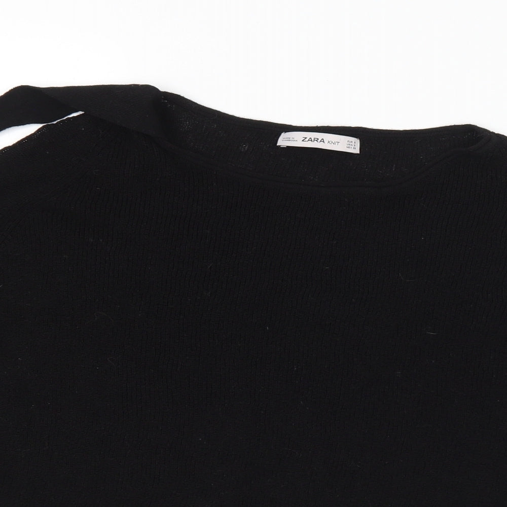 Womens UK Size S Zara Black Pullover Jumper