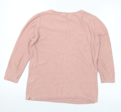 Womens UK Size S Stradivarius Pink Pullover Jumper