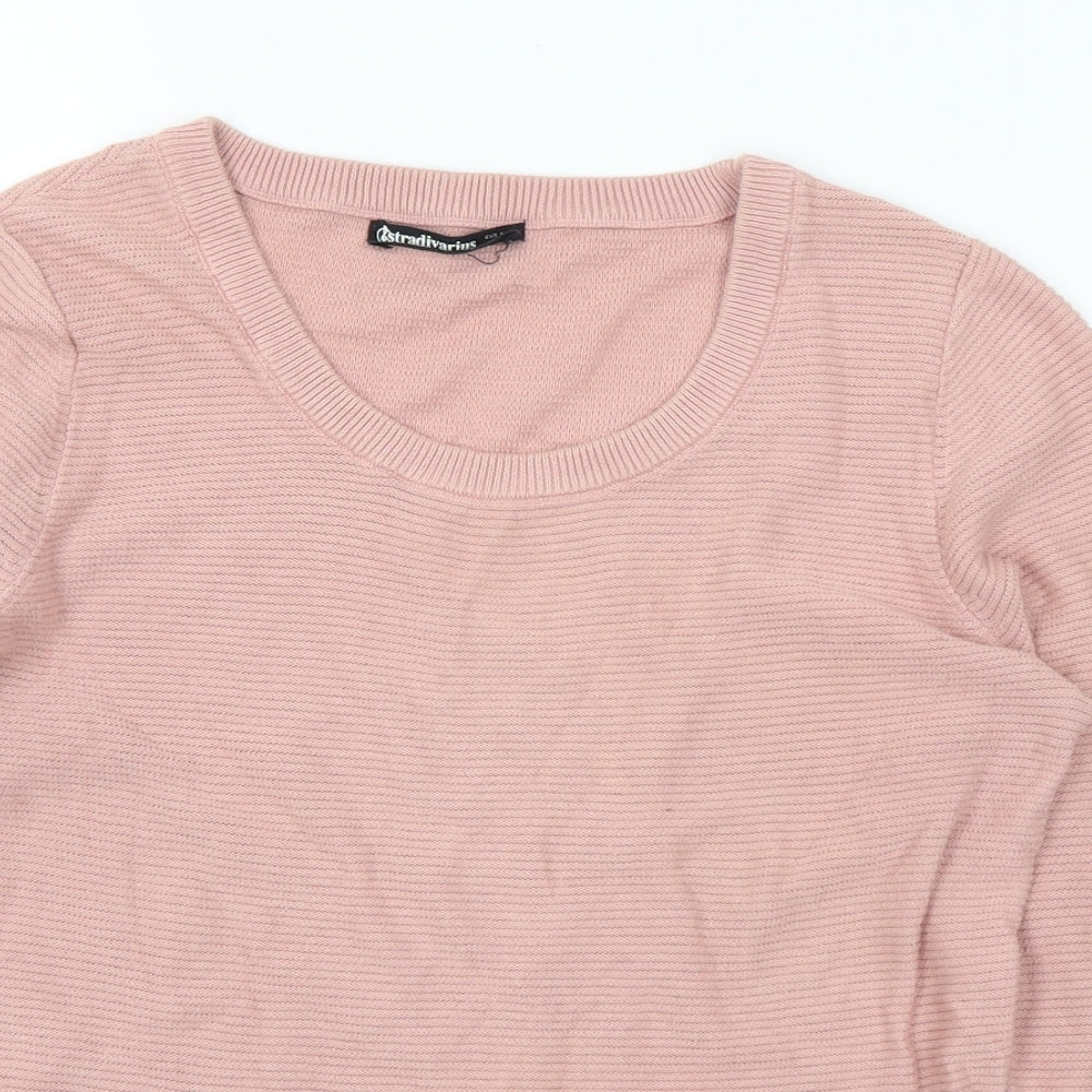 Womens UK Size S Stradivarius Pink Pullover Jumper