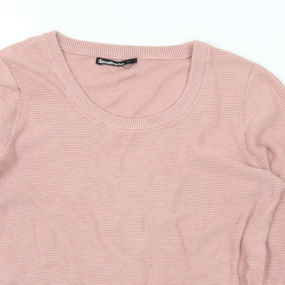 Womens UK Size S Stradivarius Pink Pullover Jumper