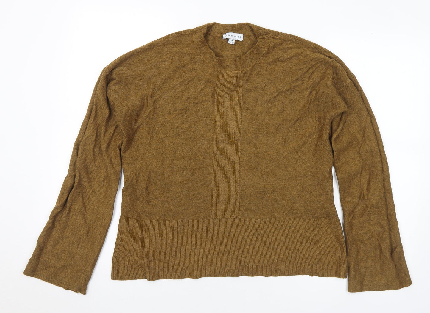 Womens UK Size 12 Warehouse Brown Pullover Jumper