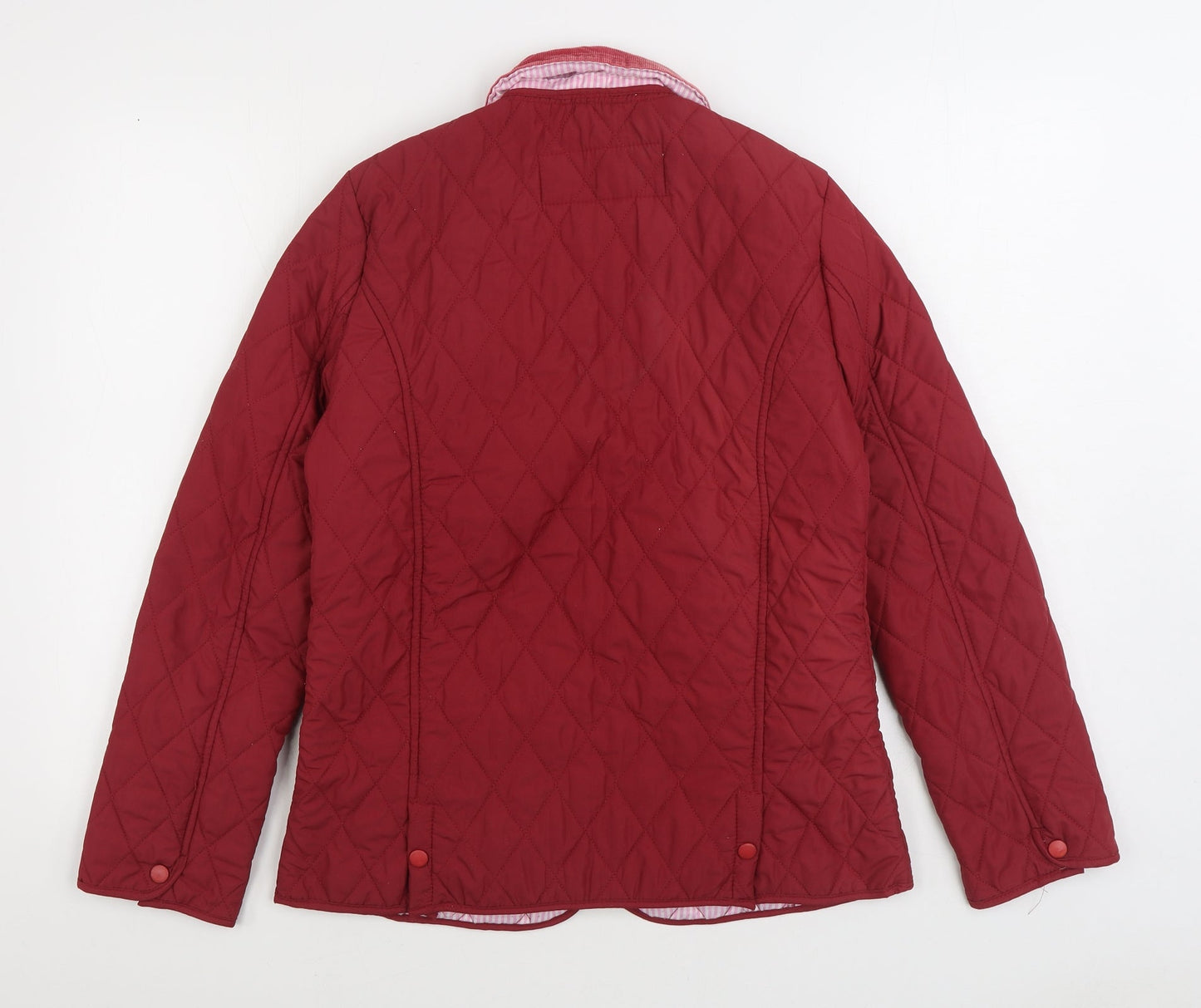 Stacey B Womens Red Quilted Coat Size L Button