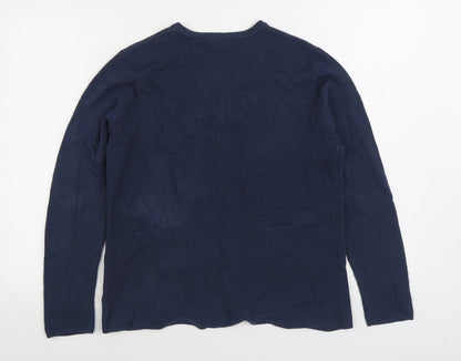 Womens UK Size 14 Emreco Blue Cardigan Jumper
