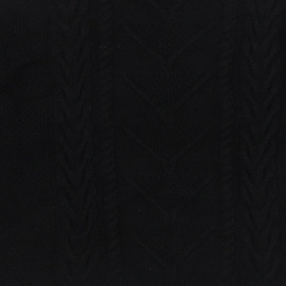 F&F Womens Black Round Neck Acrylic Pullover Jumper Size 14