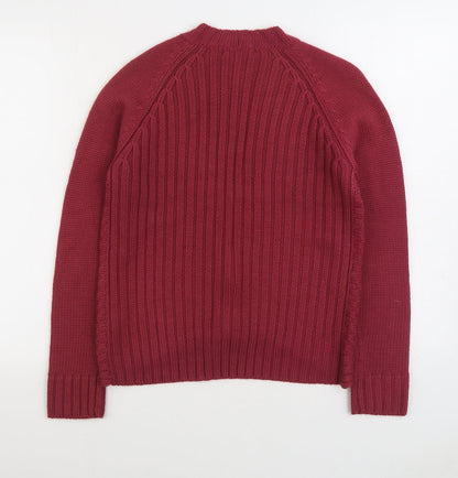 Fabrizo Womens Purple V-Neck Acrylic Pullover Jumper Size M